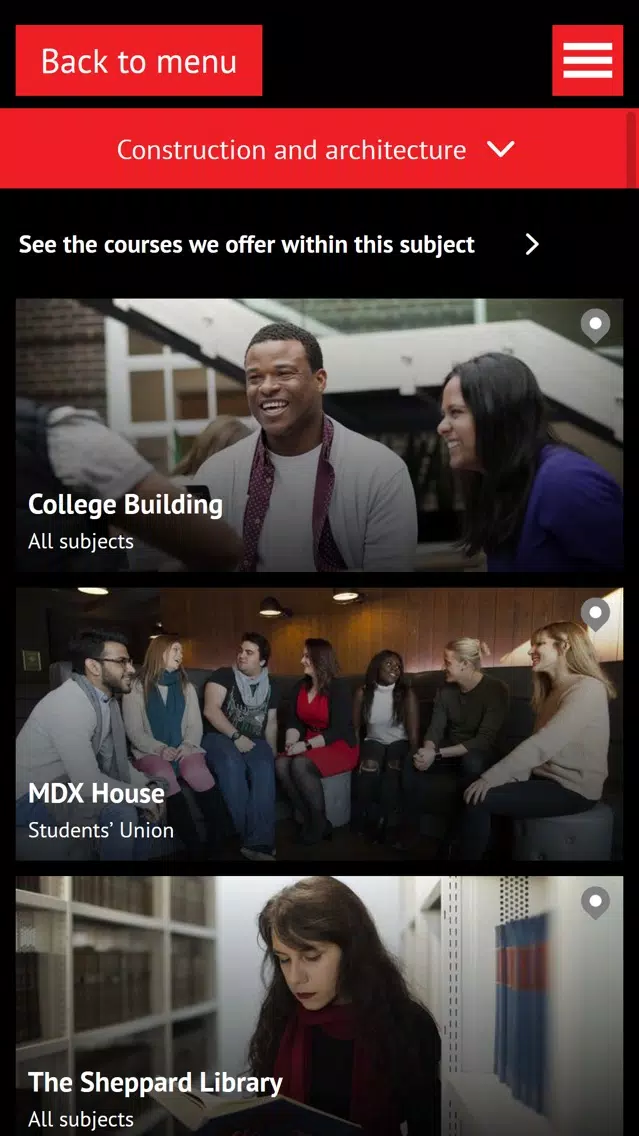 Middlesex Uni Virtual Tour سکرین شاٹس