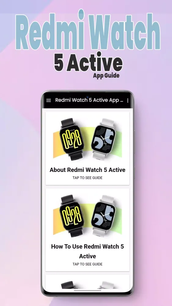 Tangkapan skrin Redmi Watch 5 Active App Guide