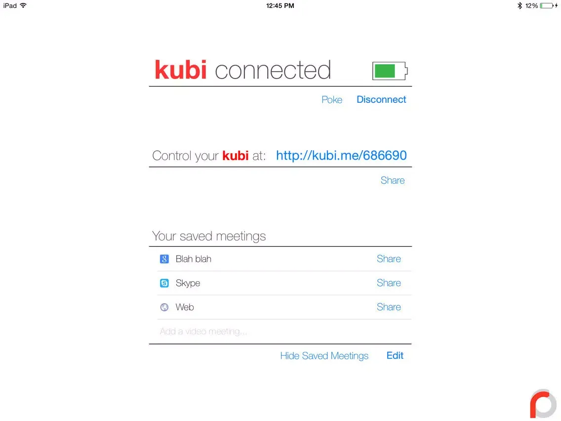 Kubi Control iPad 應用截圖