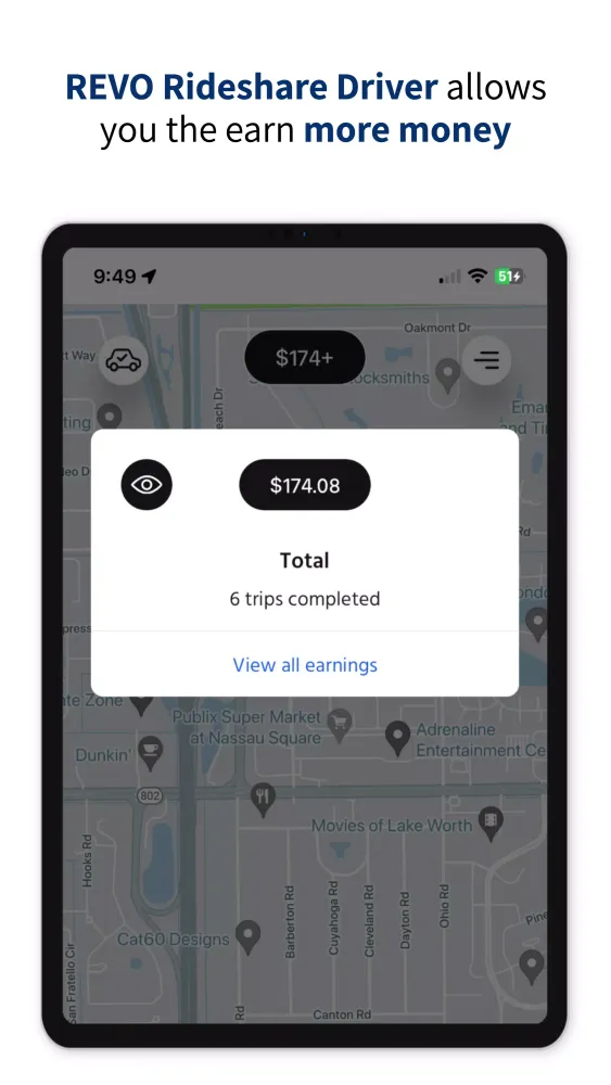 Capturas de tela do REVO Rideshare Driver