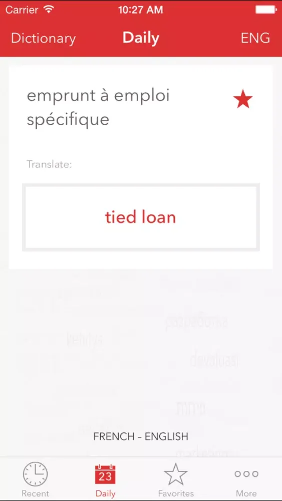 Tangkapan skrin Verbis Business terms EN-FR