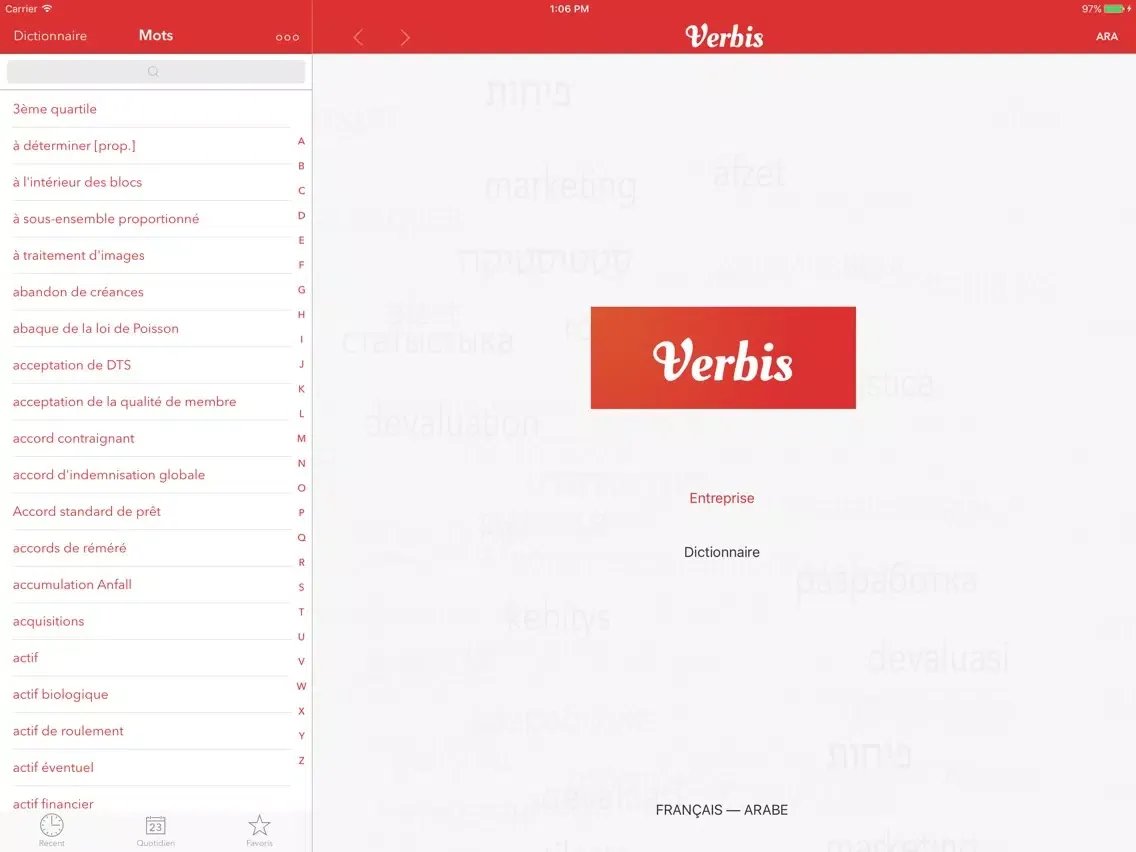 ภาพหน้าจอของ Verbis d’affaires iPad 