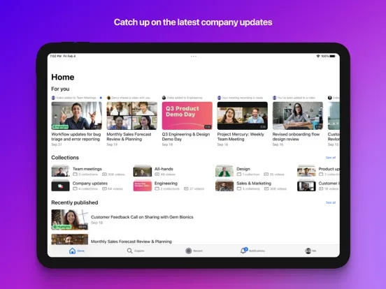 Rewatch: Company Video Hub iPad  Screenshots