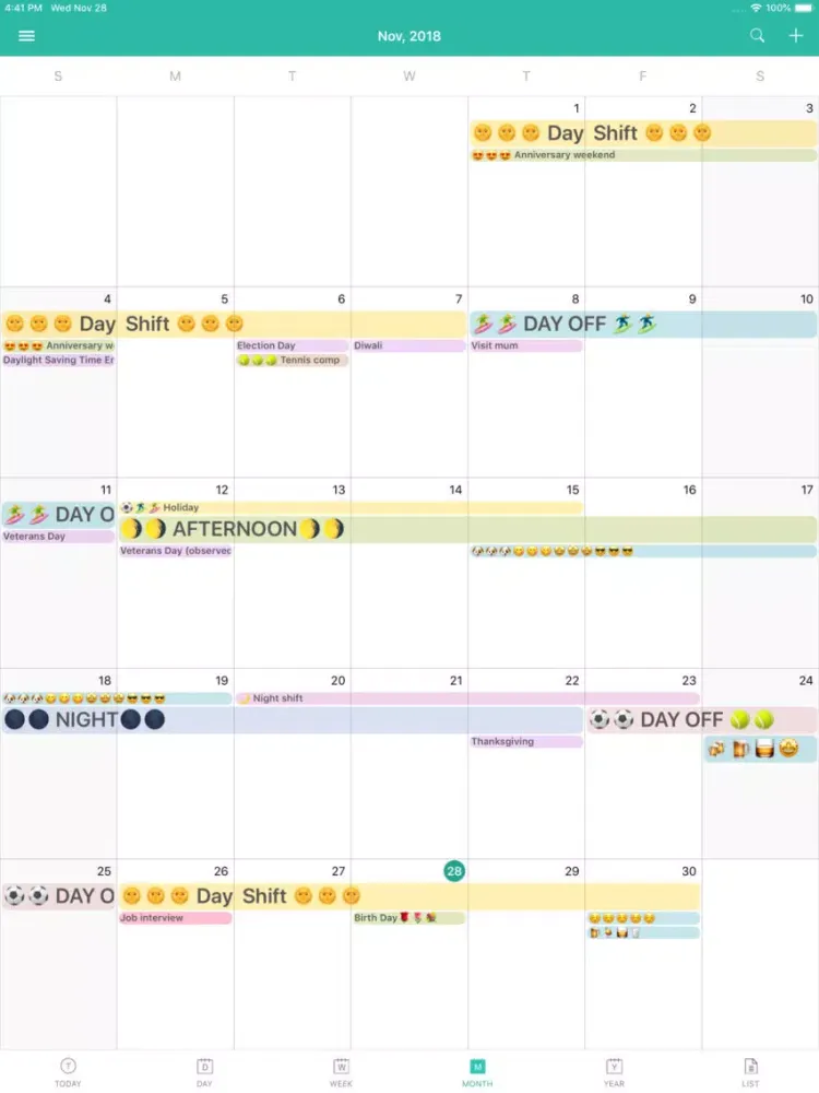 Tangkapan layar ShiftView - Shift Calender app iPad 