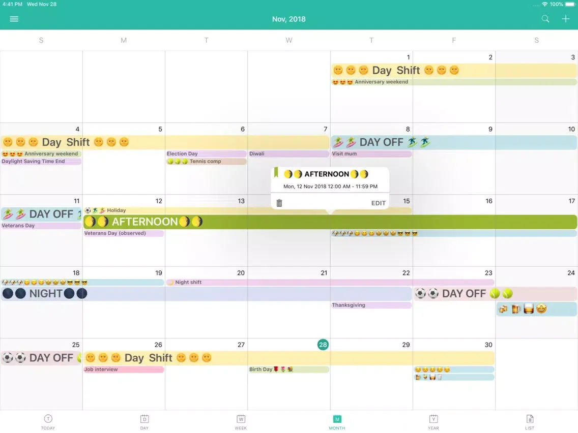 Tangkapan layar ShiftView - Shift Calender app iPad 