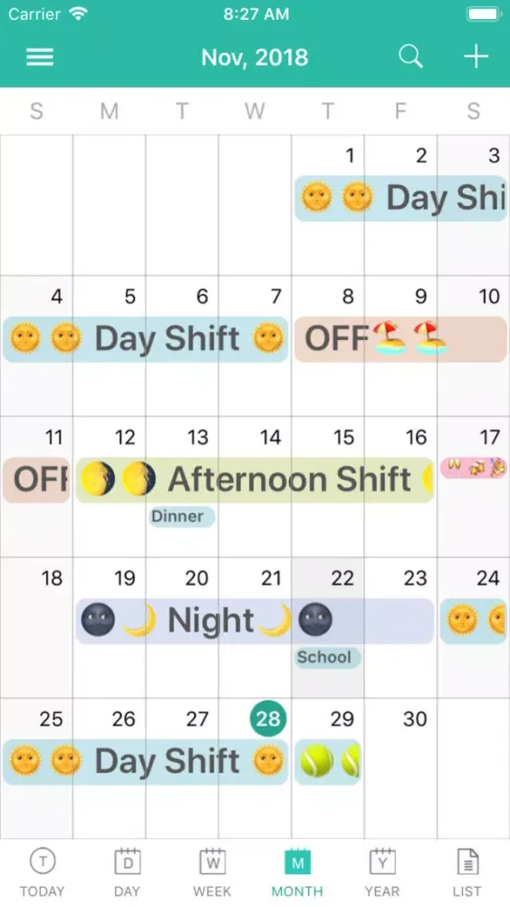 Tangkapan layar ShiftView - Shift Calender app
