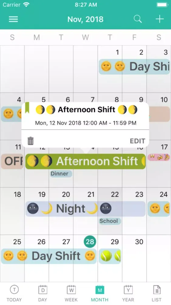 Tangkapan layar ShiftView - Shift Calender app