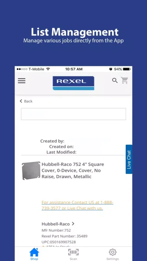 Capturas de tela do Rexel USA
