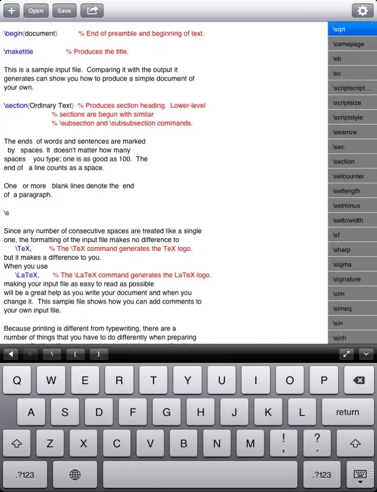 Ảnh chụp màn hình của LaTeX Wiser Lite - LaTeX Editor iPad 