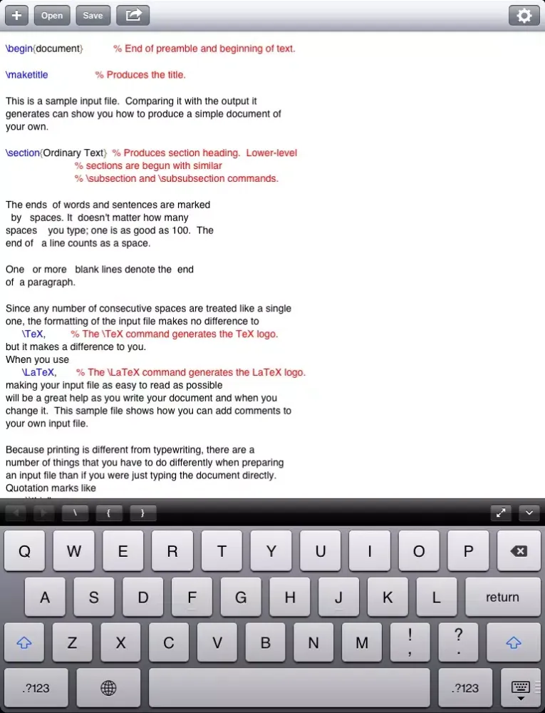 Ảnh chụp màn hình của LaTeX Wiser Lite - LaTeX Editor iPad 