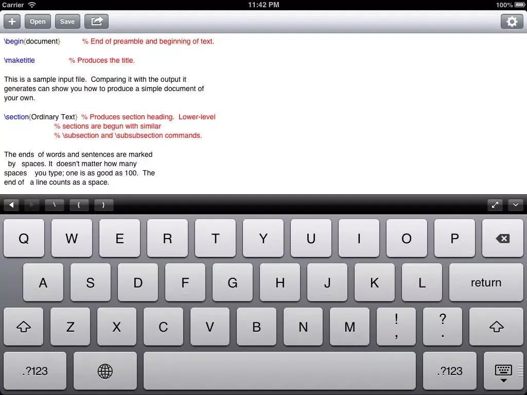 Ảnh chụp màn hình của LaTeX Wiser Lite - LaTeX Editor iPad 