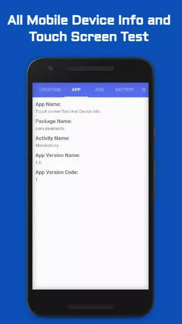 Ảnh chụp màn hình của Touch Screen and Device Info