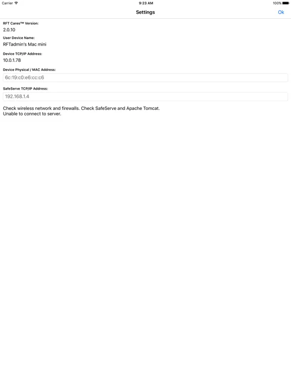 Tangkapan skrin RFT CARES iPad 