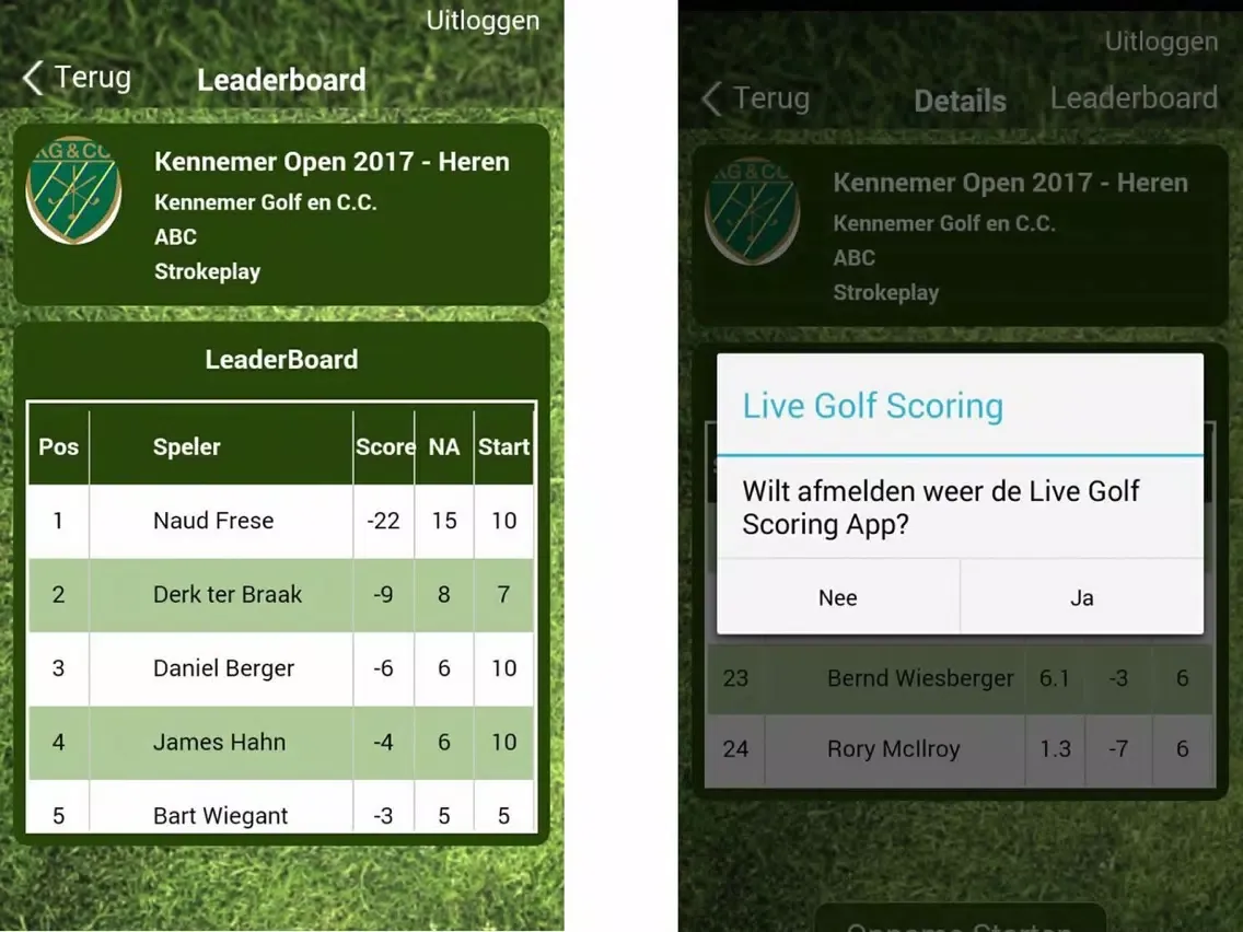 Capturas de tela do Live Golf Scoring (NL) iPad 