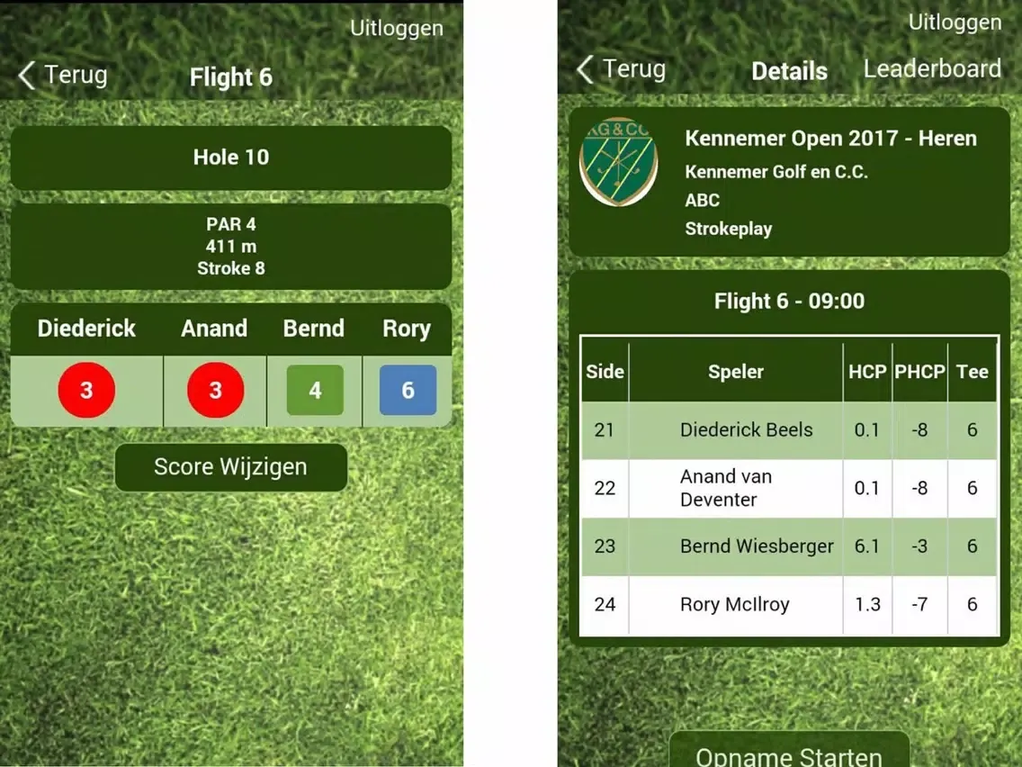 Capturas de tela do Live Golf Scoring (NL) iPad 