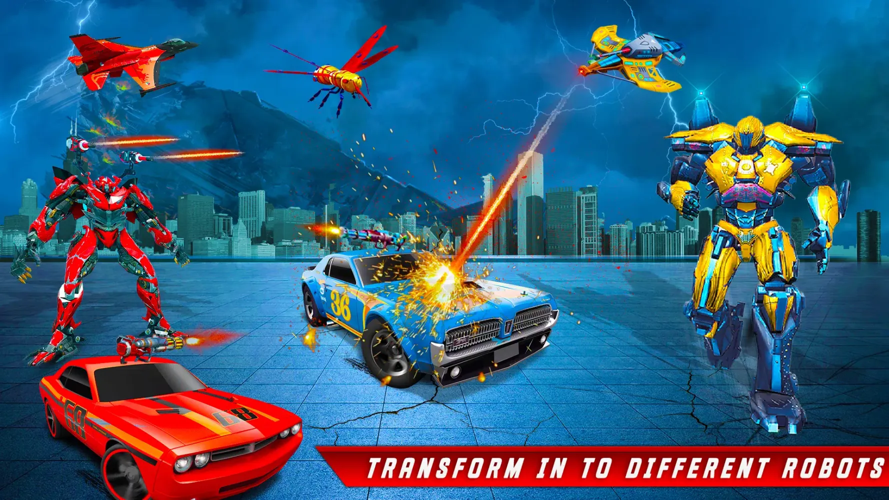 Robot Transform-Robot Car Game Screenshots