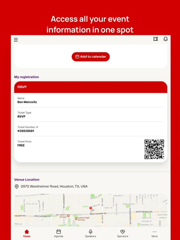 Ảnh chụp màn hình của RGA Client Events iPad 