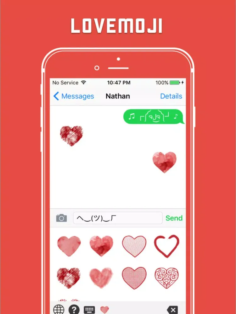 Tangkapan skrin Lovemoji - A love/heart emoji share iPad 