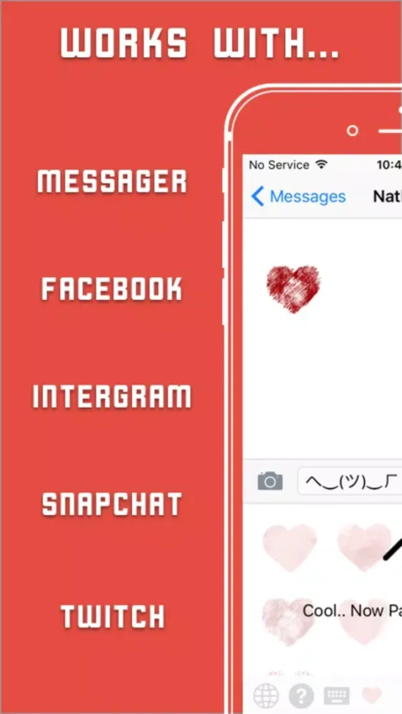 Tangkapan skrin Lovemoji - A love/heart emoji share