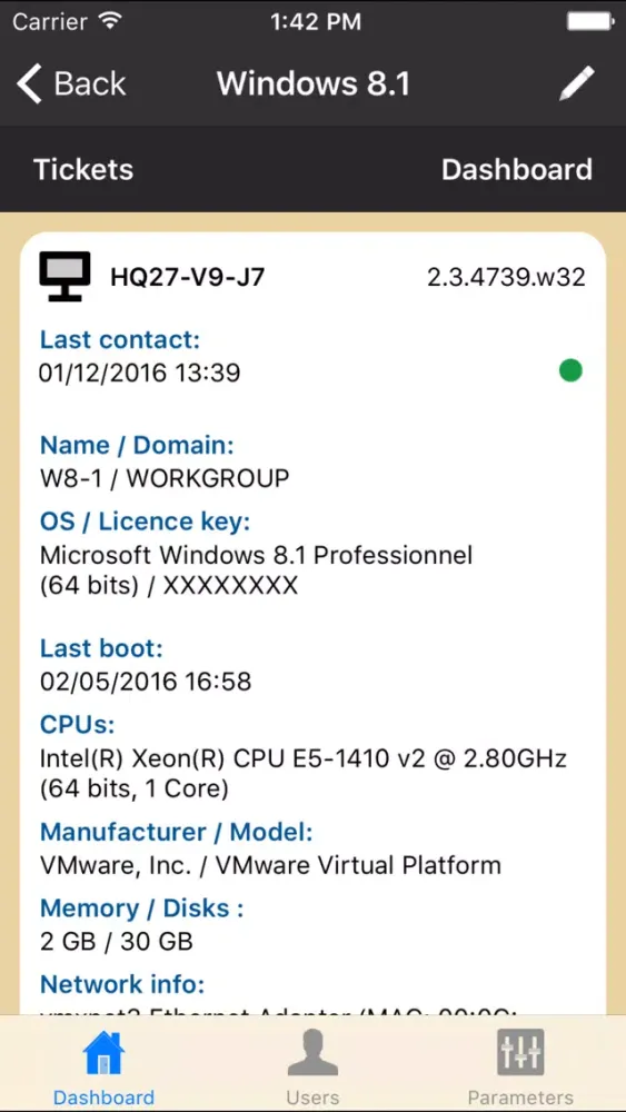 Ảnh chụp màn hình của LOGIX Dashboard