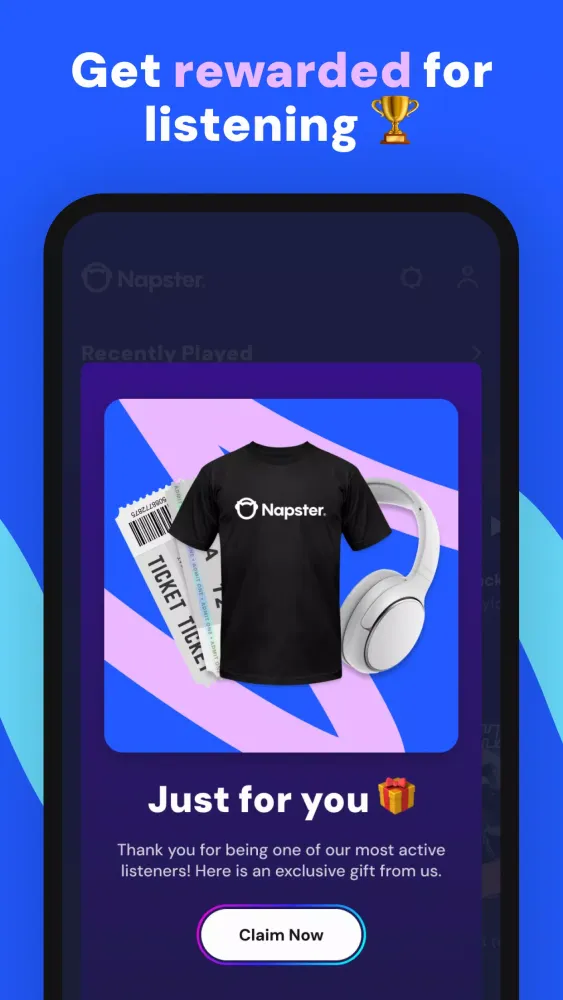 ภาพหน้าจอของ Napster Music