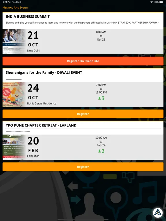 Скриншоты YPO Infinite Pune iPad 