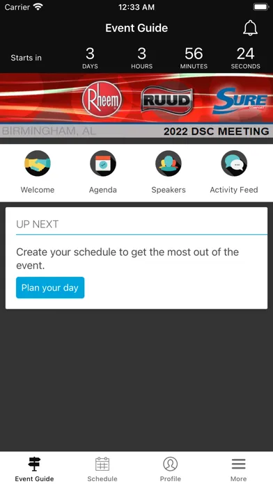 Ảnh chụp màn hình của 2022 Rheem Events