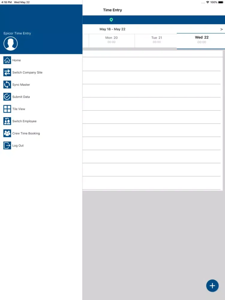 FLS Time Entry iPad  Screenshots