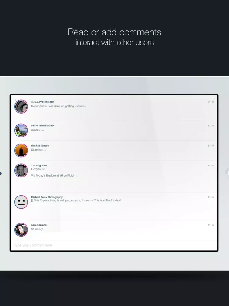 Pure Flickr - Browse, edit, upload, comment, share, favorite and view your Flickr photos in a pure and simple app iPad Screenshots