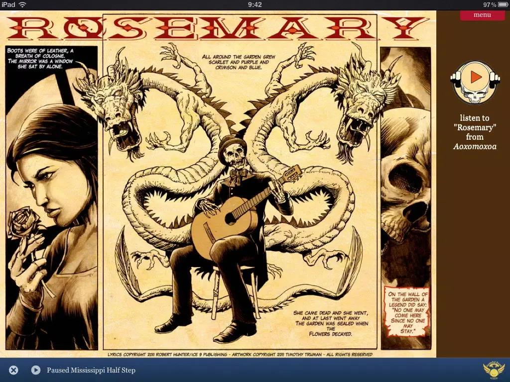 Capturas de tela do Grateful Dead Almanac HD iPad 