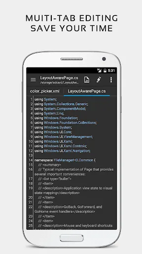 Capturas de tela do QuickEdit Text Editor
