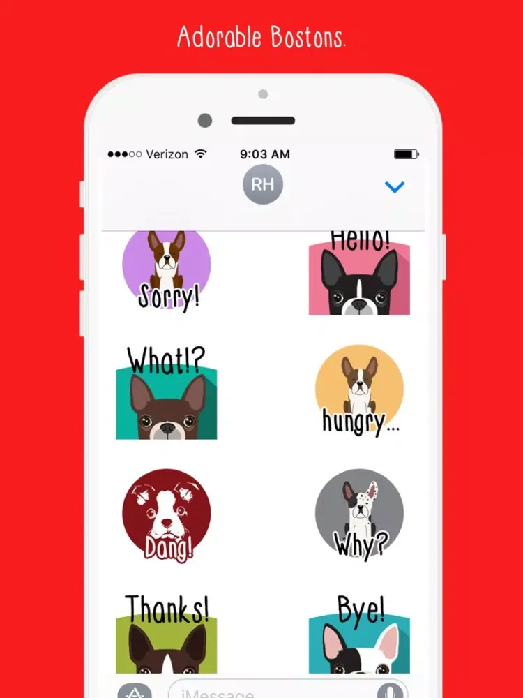Capturas de pantalla de Boston Terrier Emoji: Puppy Stickers for iMessage iPad 
