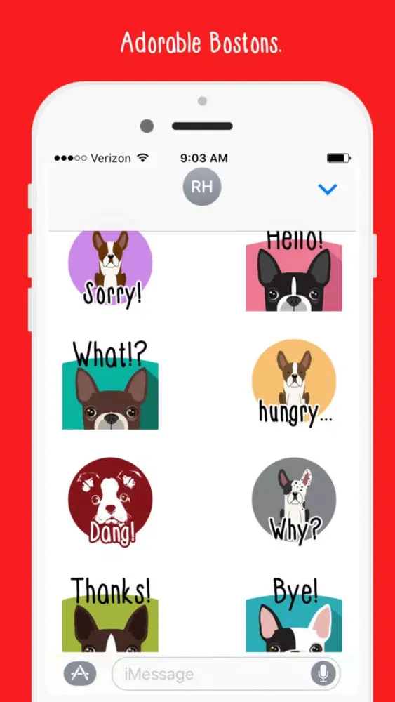 Capturas de pantalla de Boston Terrier Emoji: Puppy Stickers for iMessage
