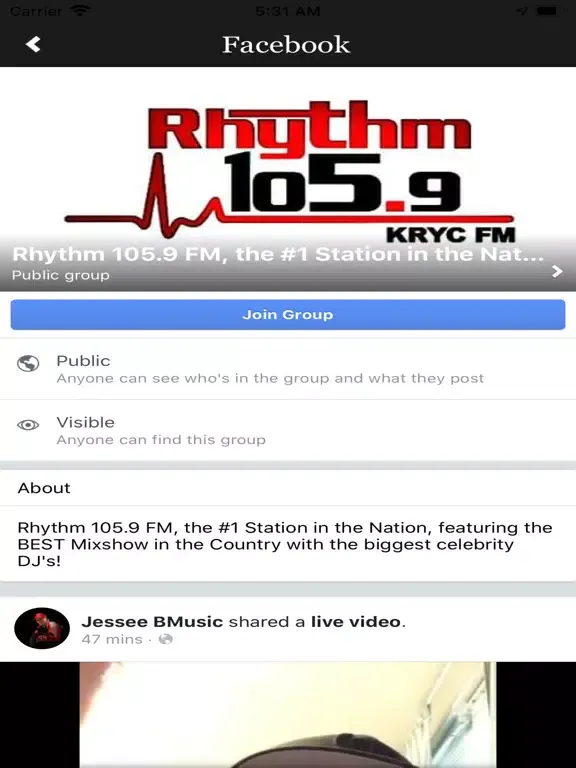 Screenshot di Rhythm 105.9 FM iPad 
