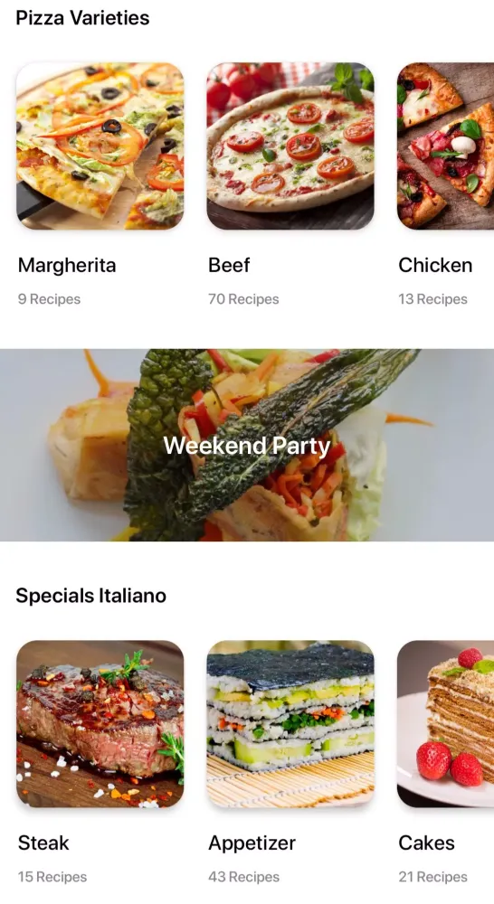 Tangkapan skrin Italian recipes app