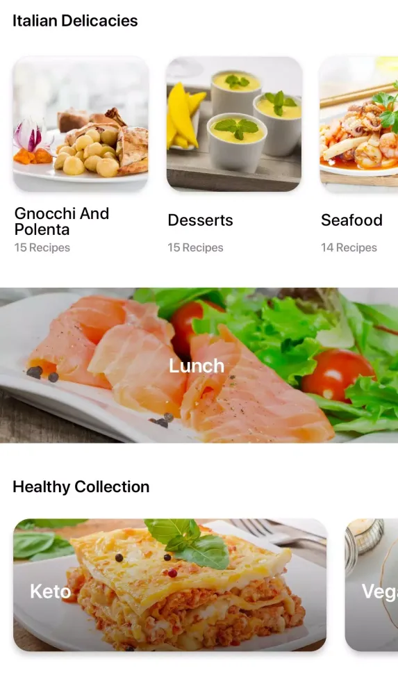 Tangkapan skrin Italian recipes app