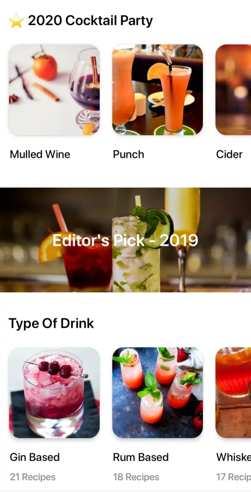Скриншоты Cocktail recipes