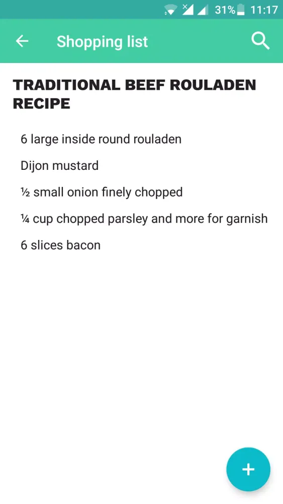 Capturas de tela do German food recipes