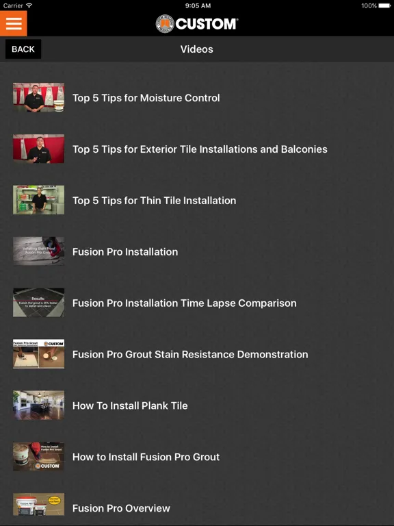 Capturas de pantalla de Custom Building Products iPad 