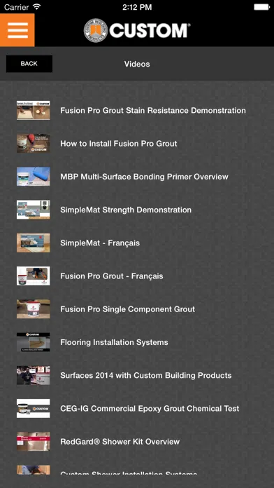 Capturas de pantalla de Custom Building Products