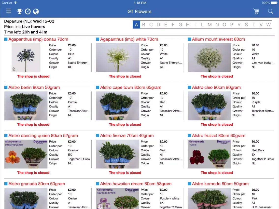 Ảnh chụp màn hình của GT Flowers Shop iPad 