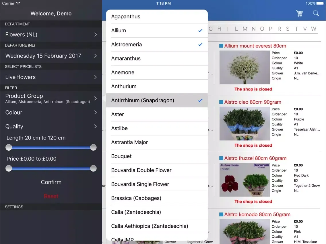 Ảnh chụp màn hình của GT Flowers Shop iPad 