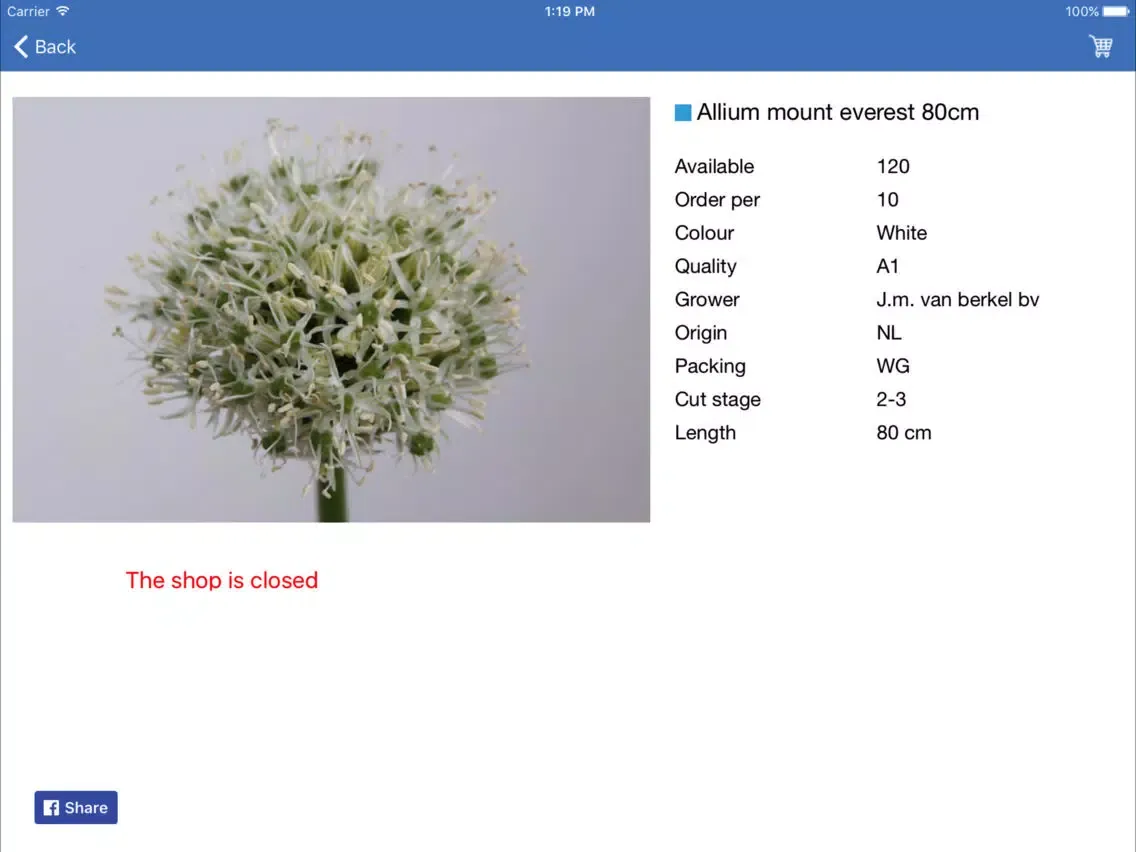 Ảnh chụp màn hình của GT Flowers Shop iPad 
