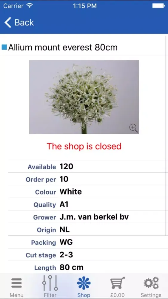 Ảnh chụp màn hình của GT Flowers Shop
