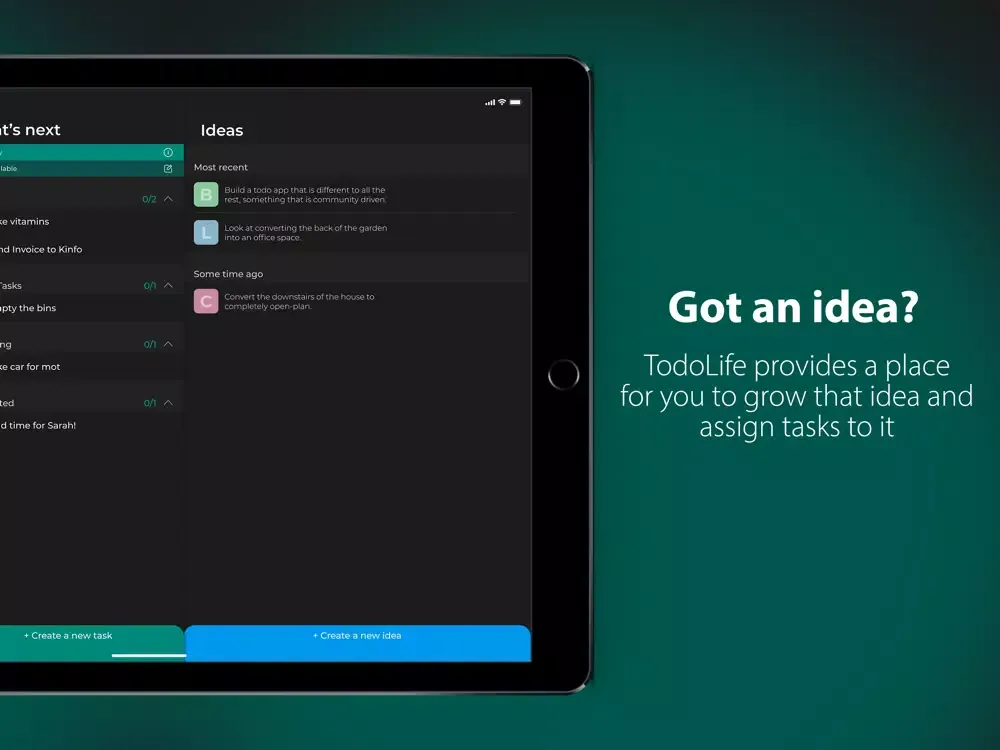 Ảnh chụp màn hình của TodoLife iPad 