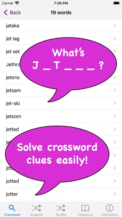 Zrzuty ekranu The Crossword & Anagram Solver