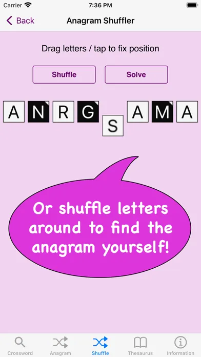 Zrzuty ekranu The Crossword & Anagram Solver