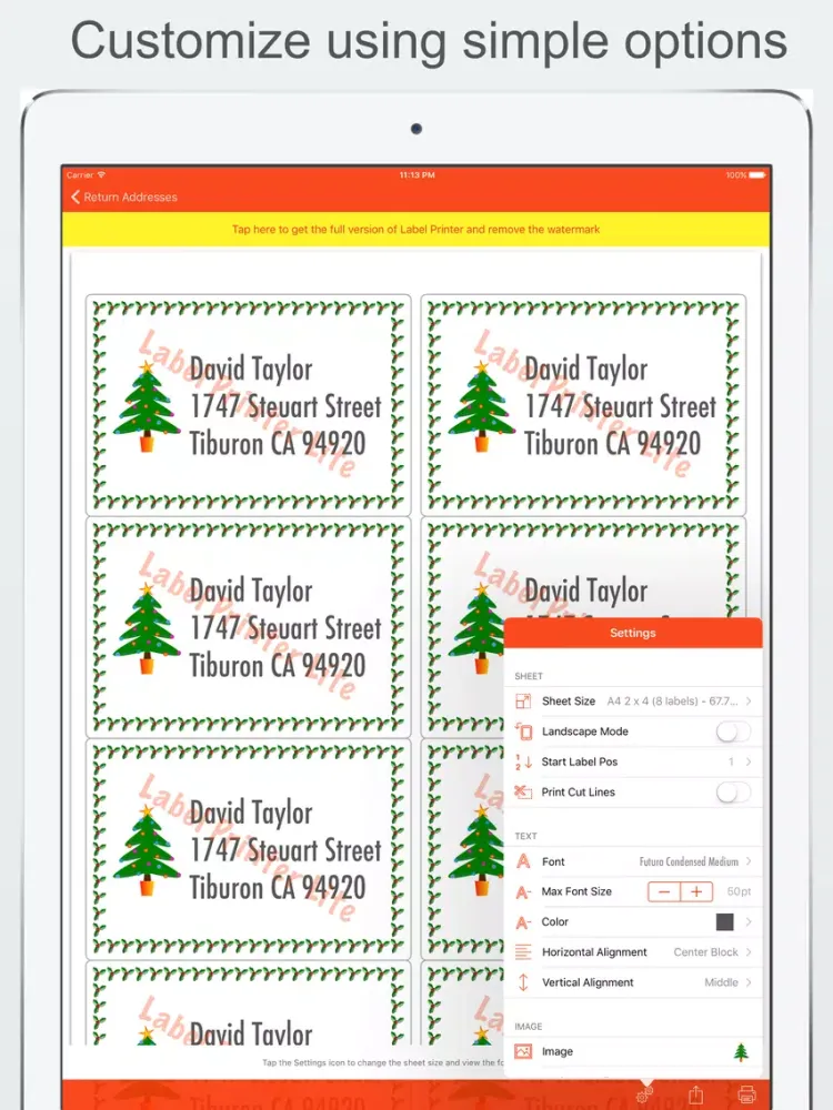 Label Printer Lite iPad 应用截图