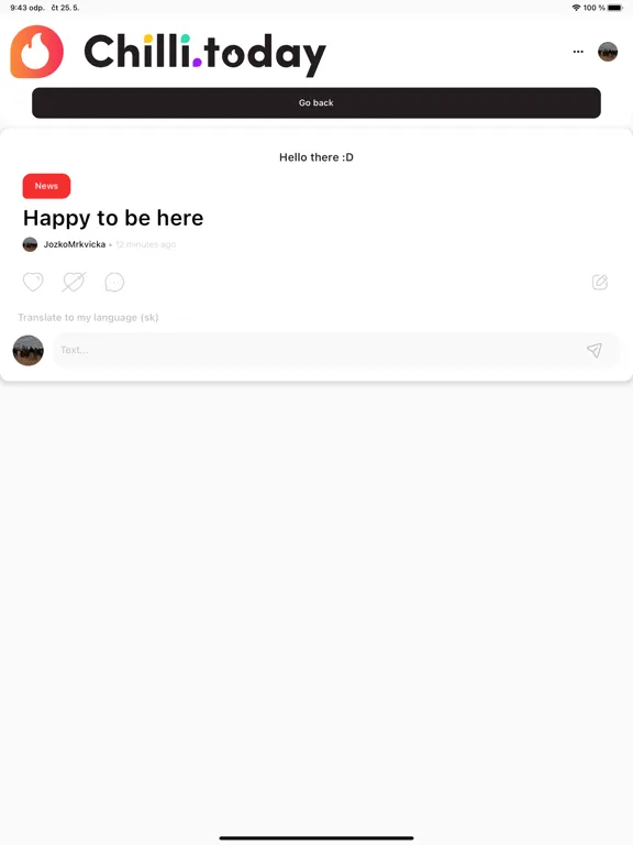Chilli.today iPad  स्क्रीनशॉट