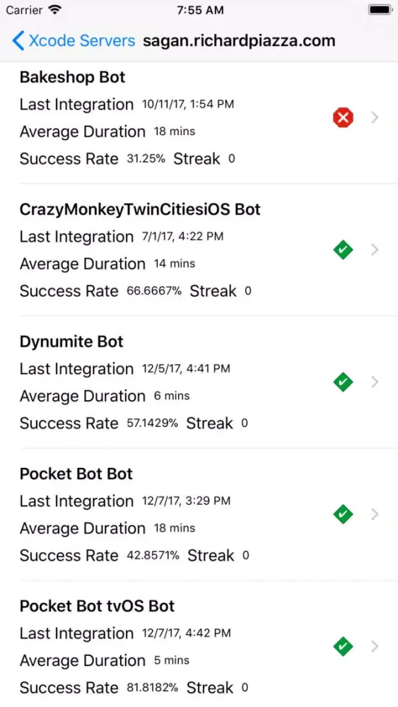 Pocket Bot for "Xcode Server" স্ক্রিনশট